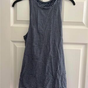 Lululemon Athletica Navy and White Striped Tank Top